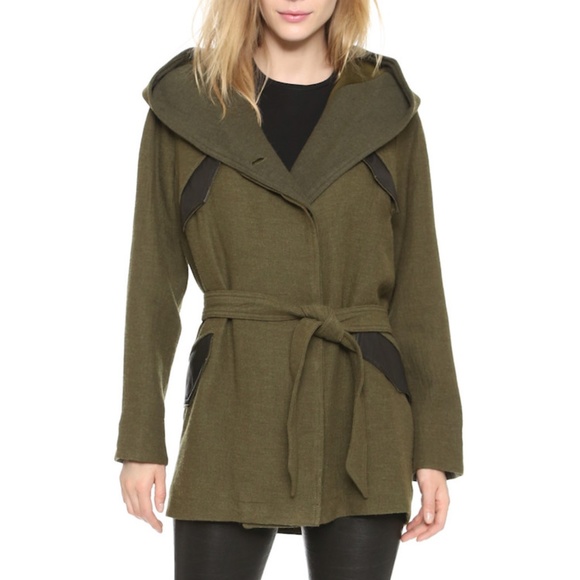 Alice Olivia Military Hooded Jacket Sz S
